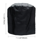 Sac de Protection Cylindrique Extérieur Anti-UV Imperméable et Anti-Poussière en Tissu Oxford 210D pour Barbecue au Charbon, Taille : 71x73cm, Taille : 71x73cm