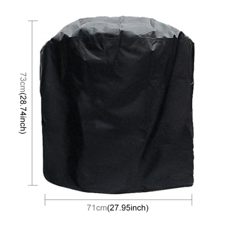 Sac de Protection Cylindrique Extérieur Anti-UV Imperméable et Anti-Poussière en Tissu Oxford 210D pour Barbecue au Charbon, Taille : 71x73cm, Taille : 71x73cm