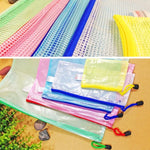 Trousse à Papeterie en Maille Plastique avec Fermeture Éclair, Couleur Livrée au Hasard (B5, Taille : 28x21cm), B5, Taille : 28x21cm
