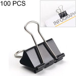 100 pièces clips métalliques noirs 19 mm pour notes, papier, bureau, 100 pièces / 19 mm