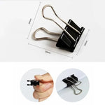 100 pièces clips métalliques noirs 19 mm pour notes, papier, bureau, 100 pièces / 19 mm