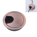 Cache Trou Rond en Alliage de Zinc pour Bureau Ordinateur, Diamètre du Trou : 80mm (Bronze Vert), 80mm
