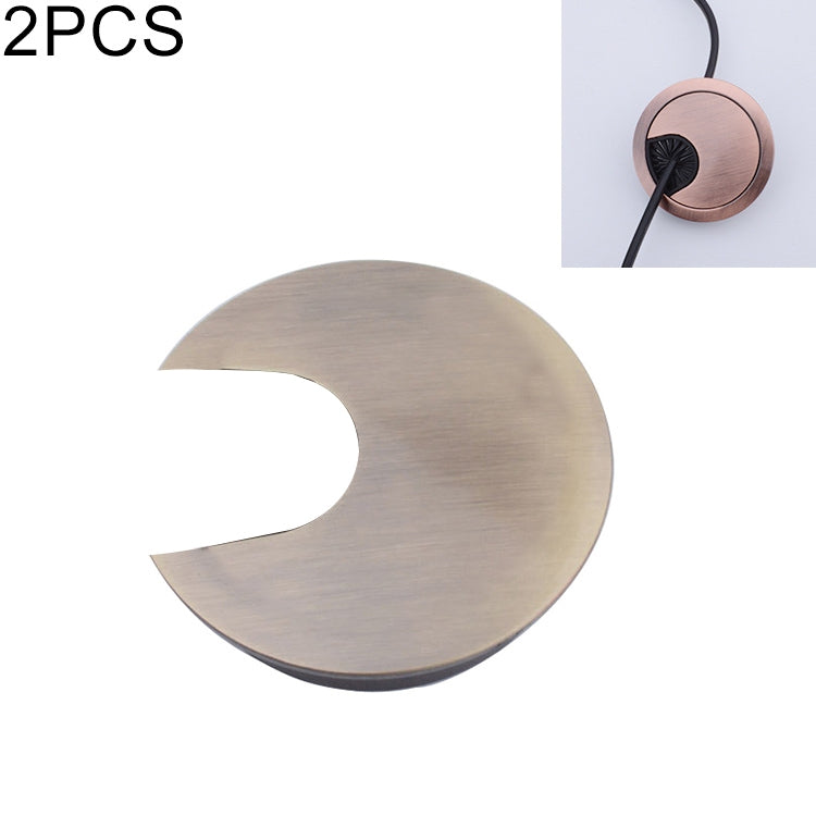 2 PCS Cache Trou Rond en Alliage de Zinc pour Bureau Ordinateur, Diamètre du Trou : 35mm (Or Brillant), 35mm Noir Mat, 35mm Argent Mat, 35mm Acier Brossé, 35mm Or Brillant, 35mm Bronze Vert, 35mm Bronze Rouge