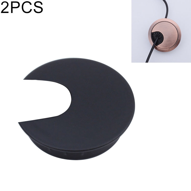 2 PCS Cache Trou Rond en Alliage de Zinc pour Bureau Ordinateur, Diamètre du Trou : 35mm (Or Brillant), 35mm Noir Mat, 35mm Argent Mat, 35mm Acier Brossé, 35mm Or Brillant, 35mm Bronze Vert, 35mm Bronze Rouge