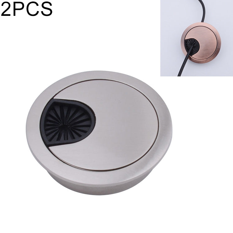 2 PCS Couvercle rond en alliage de zinc pour trou de boîte de bureau d'ordinateur, diamètre du trou : 50mm (Or brillant), 50mm