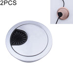 2 PCS Couvercle rond en alliage de zinc pour trou de boîte de bureau d'ordinateur, diamètre du trou : 50mm (Or brillant), 50mm