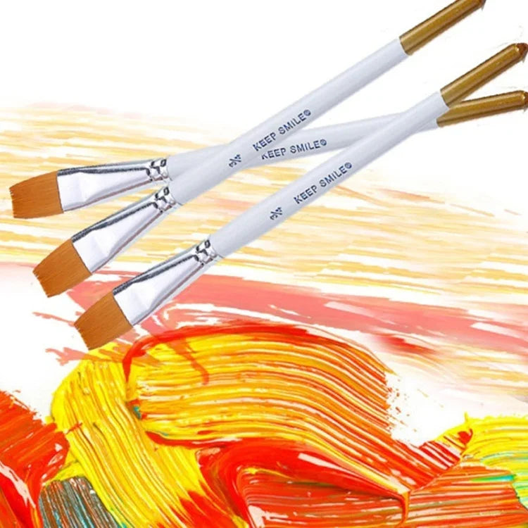 Lot de 6 pinceaux à pointe fine pour peinture à l'huile, acrylique, aquarelle, poils en nylon, manche en bois