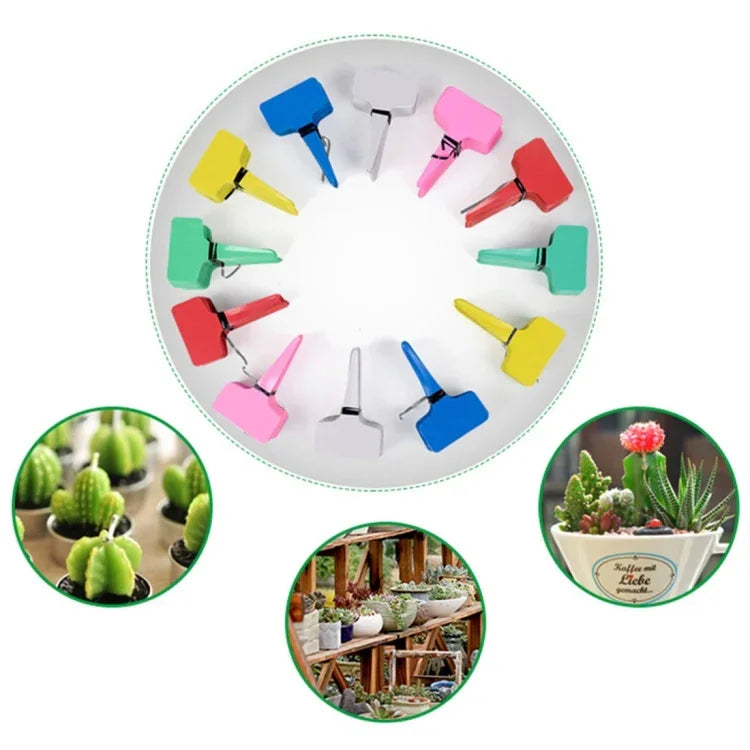 100PCS Étiquettes florales Étiquettes de jardinage Étiquette en T - type Étiquette insérée Étiquette pour pots, livraison couleur aléatoire, étiquette plante 4