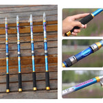 Canne à pêche portable en carbone de 2,1 m, couleur aléatoire, 2,1 m