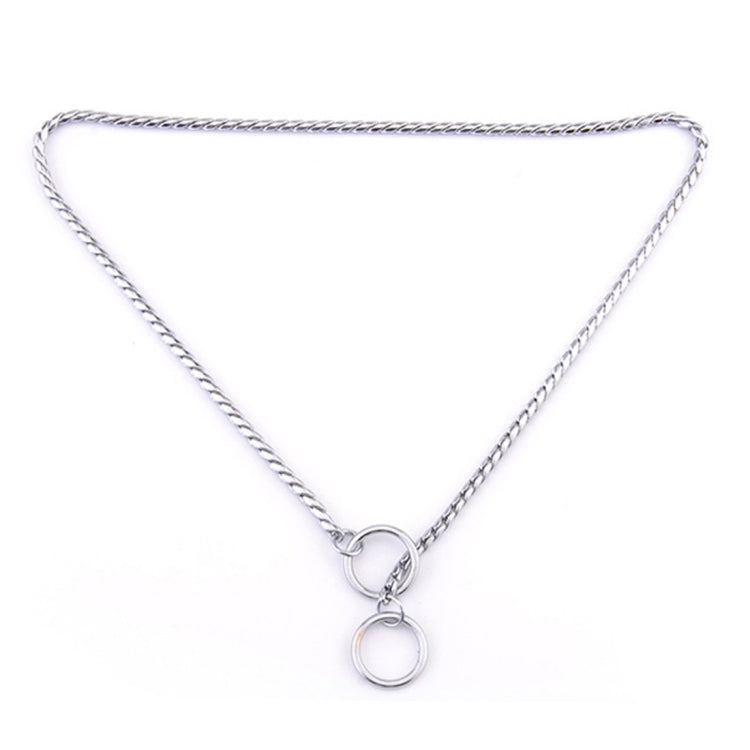 Collier pour animaux de compagnie, lanière de cou pour chien, chaîne serpent, chaîne en métal massif, longueur : 65 cm.