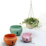 Pots à fleurs suspendus en plastique avec chaîne suspendue, grande taille : 24 x 18cm, livraison couleur aléatoire, grande taille