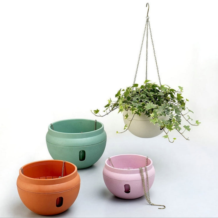 Pots à fleurs suspendus en plastique avec chaîne suspendue, grande taille : 24 x 18cm, livraison couleur aléatoire, grande taille