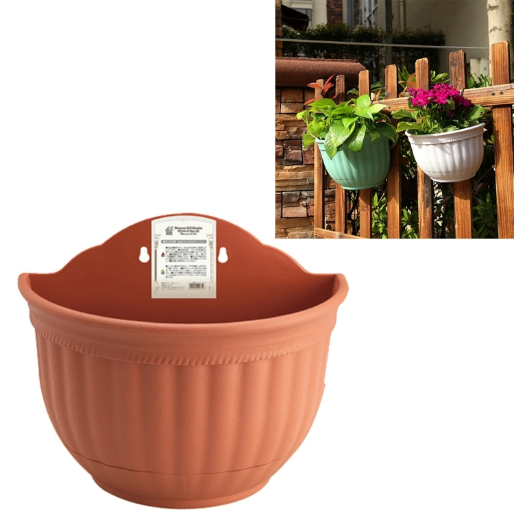 Pots suspendus muraux style européen semi-circulaires imitation cuir, bassins suspendus pour intérieur et extérieur, grande taille : 27*15*22.2cm, livraison couleur aléatoire, grande taille