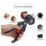 Ensemble d'Outils Professionnels de Greffage Ciseaux de Taille Machine à Greffer Plantule Dispositif de Greffage avec Trois Lames, un Couteau Croisé, une Clé, Noir