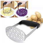 Presse-purée manuel en acier inoxydable pour potiron et pommes de terre, avec poignée horizontale large et ergonomique, en acier inoxydable monocouche