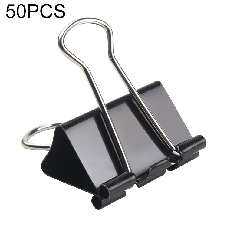 50PCS 32mm Clip Métal Noir pour Notes, Lettres, Papier, Clip de Bureau, 50PCS / 32mm