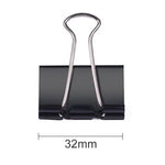 50PCS 32mm Clip Métal Noir pour Notes, Lettres, Papier, Clip de Bureau, 50PCS / 32mm