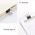 50PCS 32mm Clip Métal Noir pour Notes, Lettres, Papier, Clip de Bureau, 50PCS / 32mm