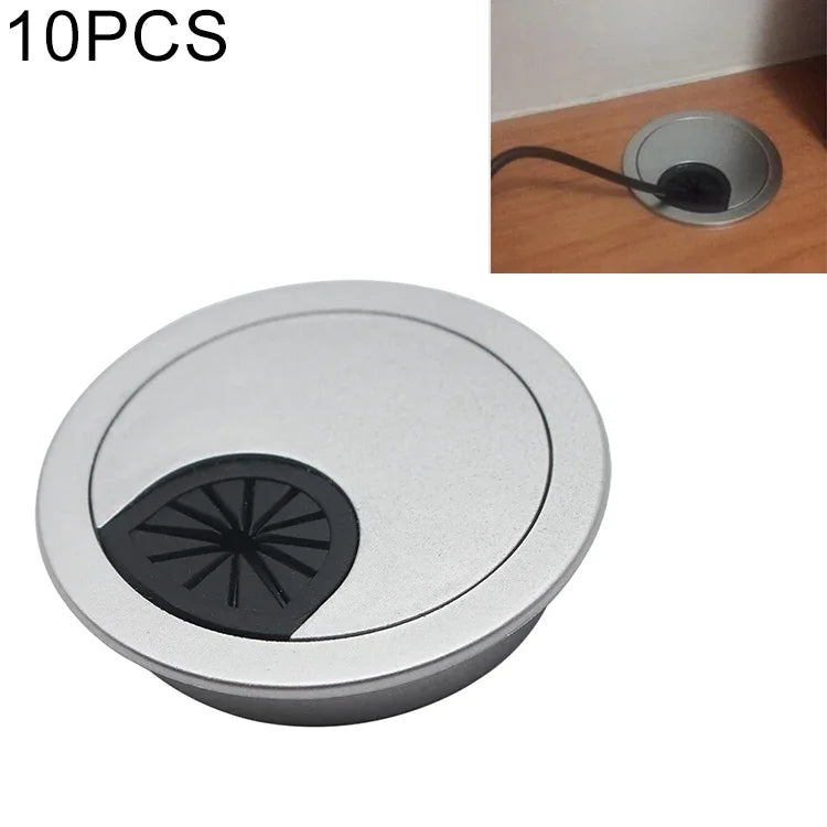 10 PCS Couvercle rond en plastique pour trou de boîte de bureau d'ordinateur, diamètre du trou : 53mm, 53mm
