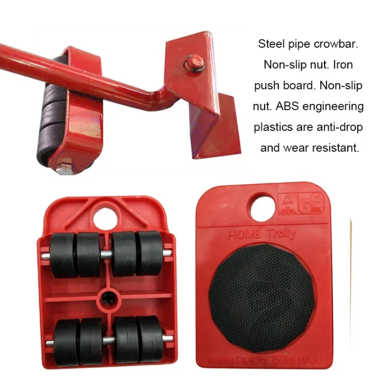 Kit de roulettes et lève-meubles pour déplacer et soulever meubles lourds à la maison, 4 roulettes & ensemble de transport pour meubles