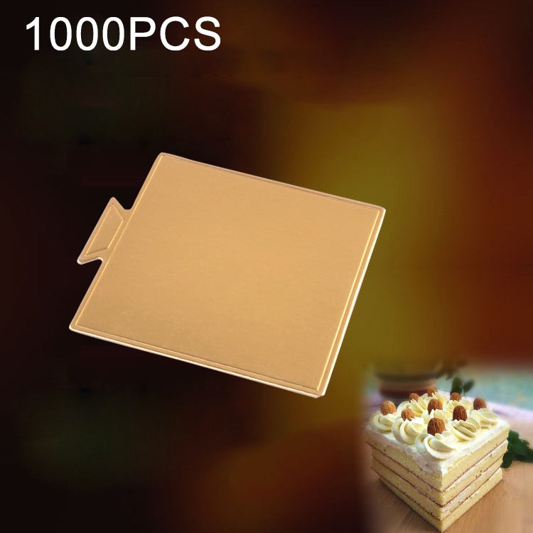 100 / Paquet Petits Carrés en Carton pour Gâteau Épais Rigides Dorés pour Gâteaux Mousse, Petits Carrés