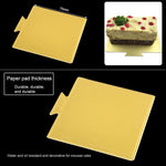 100 / Paquet Petits Carrés en Carton pour Gâteau Épais Rigides Dorés pour Gâteaux Mousse, Petits Carrés