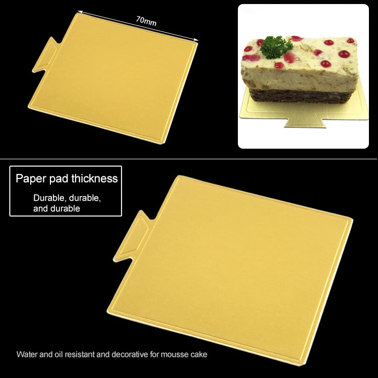 100 / Paquet Petits Carrés en Carton pour Gâteau Épais Rigides Dorés pour Gâteaux Mousse, Petits Carrés