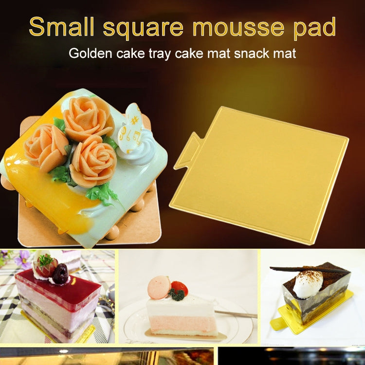 100 / Paquet Petits Carrés en Carton pour Gâteau Épais Rigides Dorés pour Gâteaux Mousse, Petits Carrés