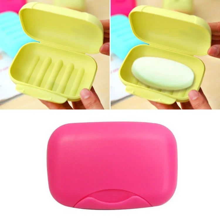 Boîte à savon de voyage pour la maison, boîte à savon étanche verrouillable avec couvercle, porte-savon, récipient, couleur aléatoire, grande taille : 12x8x4cm, 12x8x4cm