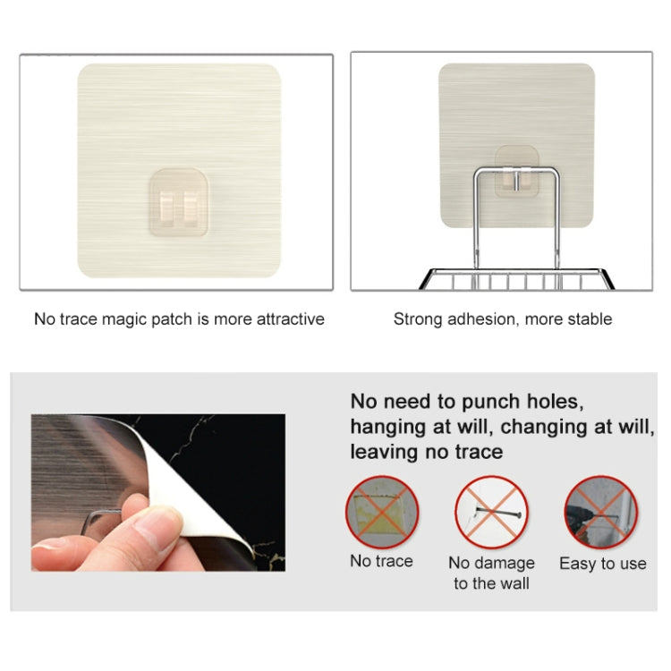 Support de savon créatif en acier inoxydable à double couche, style autocollant magique sans trace, porte-savon, étagère de salle de bain avec cintre, étagère de salle de bain à double couche 1