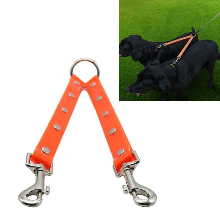 Laisse double pour chien 2 en 1 en TPU anti-nœuds, longueur : 25 cm, rouge.