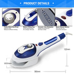 Défroisseur vapeur portatif multifonction pour la maison, appareil à vapeur portable à main avec fond en céramique, brosse en flanelle, brosse à cheveux et verre doseur, prise US, prise US violet