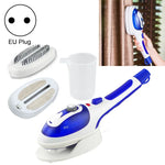 Défroisseur vapeur portatif multifonction pour la maison, appareil à vapeur portable à main avec fond en céramique, brosse en flanelle, brosse à cheveux et verre doseur, prise EU, prise EU violet, prise EU bleu