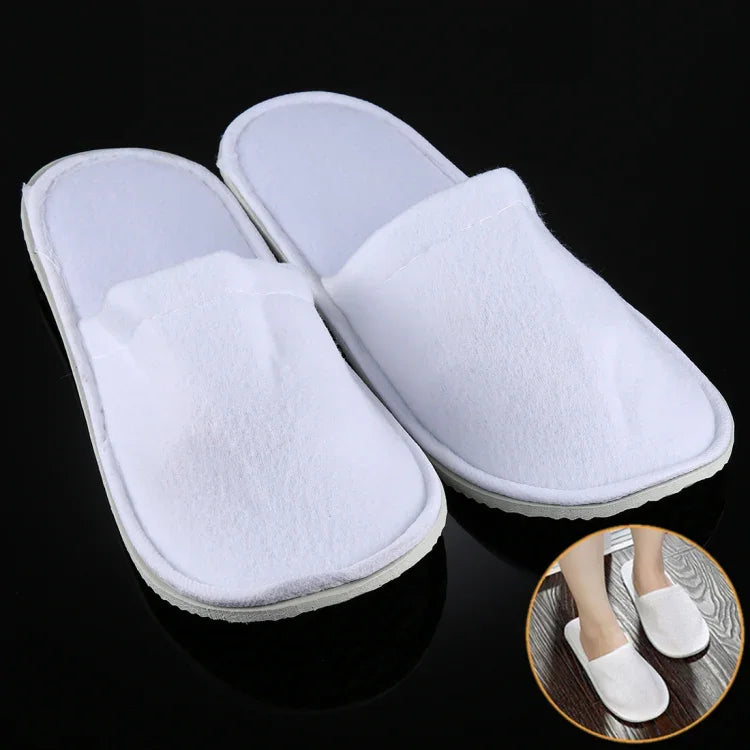10 paires de chaussons jetables portables pour hôtel, longueur : 26cm, chaussons