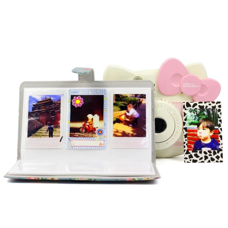 Album photo exquis à insérer DIY en PU mini créativité motif rose 3 pouces 32 pages pour Polaroid, Rose