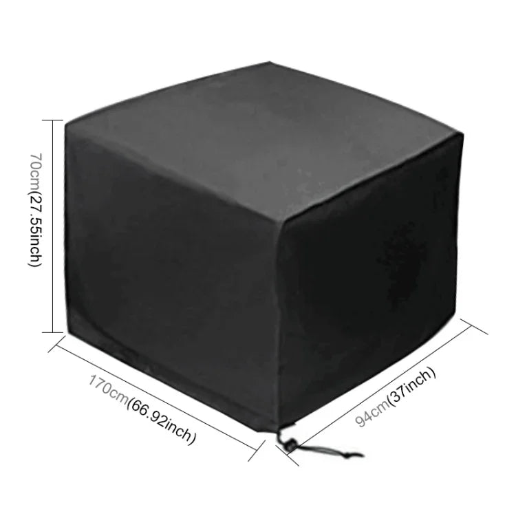 Sac de protection pour ensemble de meubles de table et chaises pliantes en tissu Oxford 210D imperméable, anti-poussière et anti-UV, Taille : 170x94x70cm, Taille : 170x94x70cm