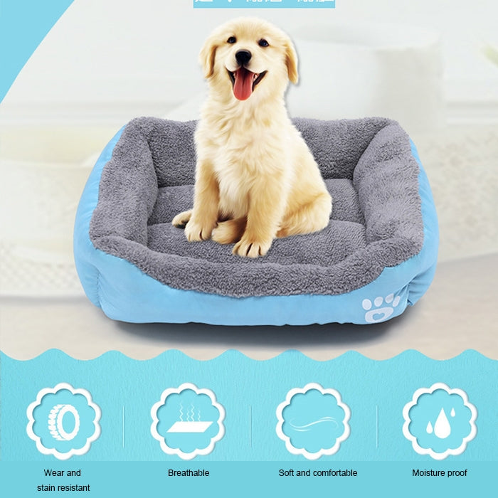 Tapis de chenil pour chien en peluche Teddy, chaud et véritable, toutes saisons, couleur bonbon, taille : XXL, 95×72×18cm, taille : XXL