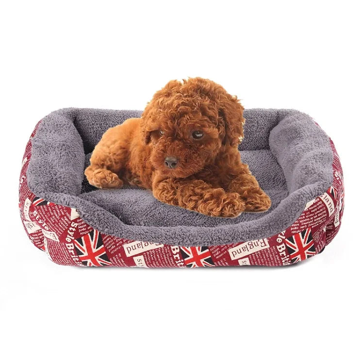 Drapeau national quatre saisons véritable chien chaud chenil mat lit pour animaux de compagnie, taille: M, 54 × 42 × 12 cm, taille: M, 54 × 42 × 12 cm