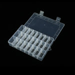 Organisateur de boîte en plastique à grille amovible 24 compartiments pour bijoux, boucles d'oreilles, 24 compartiments
