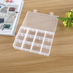 Organisateur de boîte en plastique à grille amovible 24 compartiments pour bijoux, boucles d'oreilles, 24 compartiments