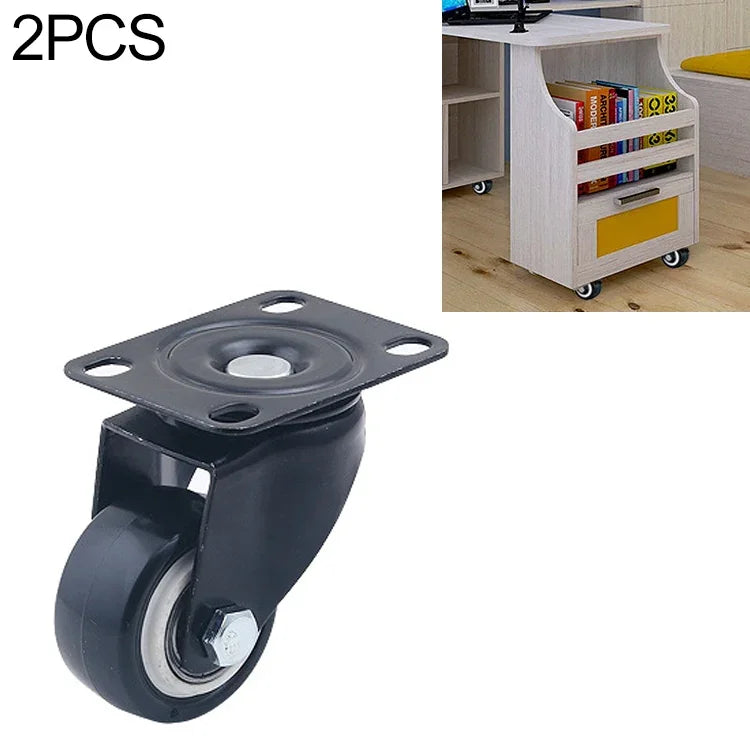 2 PCS Roue universelle silencieuse de 2 pouces pour meuble, armoire, table basse, roue universelle de 2 pouces