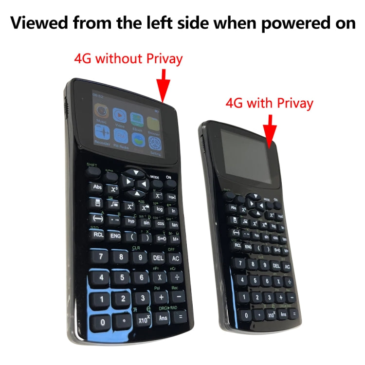 Calculatrice e-book anti-regard avec écran 2,4 pouces, support enregistrement sonore / radio / lecture musique et vidéo, calculatrice scientifique anti-regard