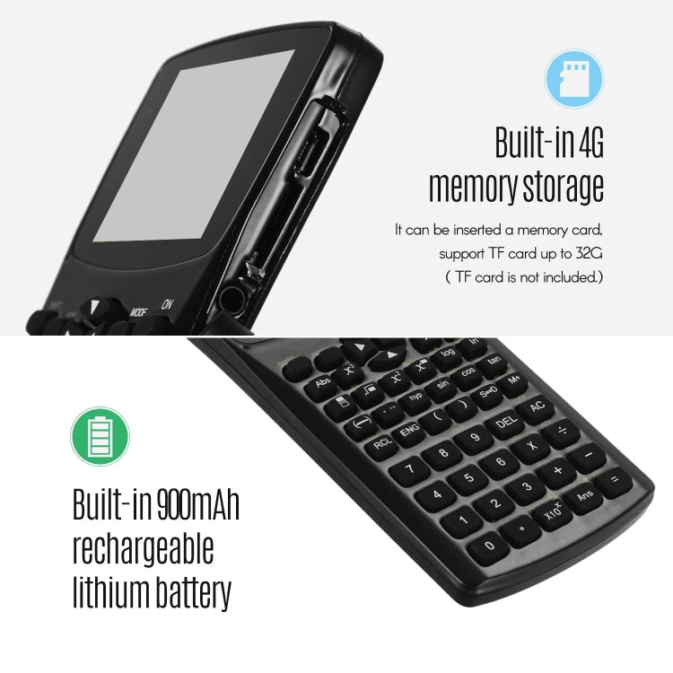 Calculatrice e-book anti-regard avec écran 2,4 pouces, support enregistrement sonore / radio / lecture musique et vidéo, calculatrice scientifique anti-regard