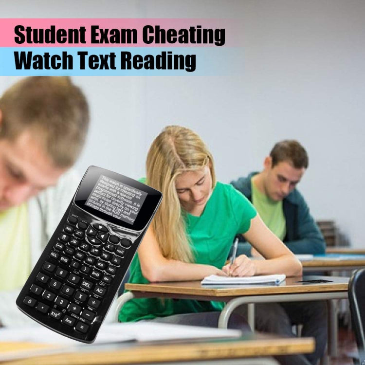 Calculatrice e-book anti-regard avec écran 2,4 pouces, support enregistrement sonore / radio / lecture musique et vidéo, calculatrice scientifique anti-regard