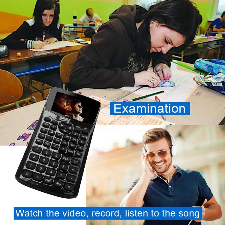 Calculatrice e-book anti-regard avec écran 2,4 pouces, support enregistrement sonore / radio / lecture musique et vidéo, calculatrice scientifique anti-regard