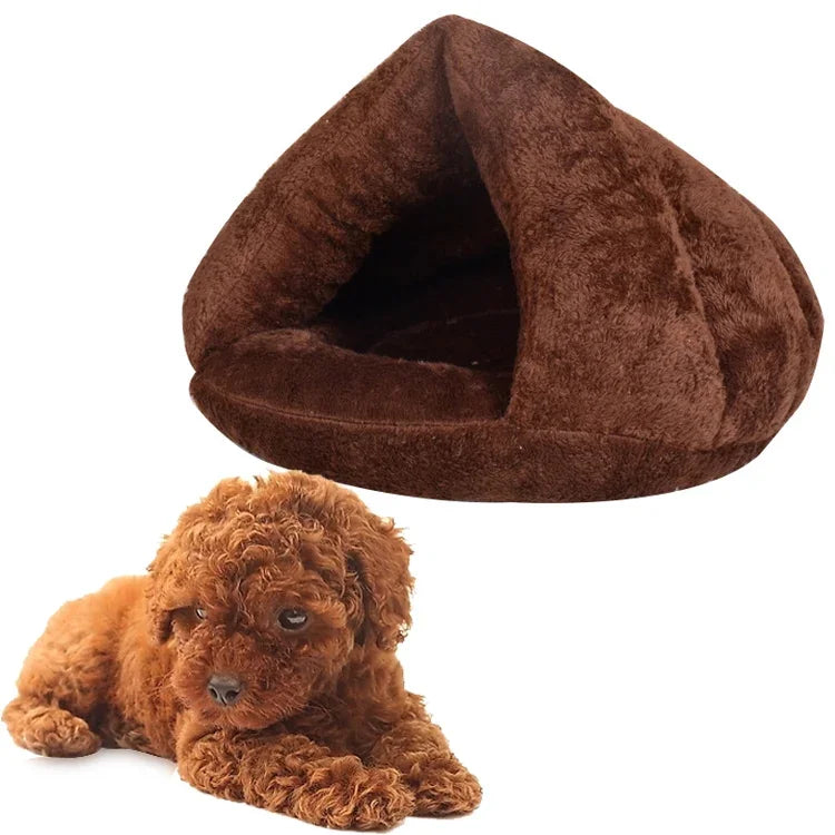 Niche triangulaire pour chat, chaude et épaisse, de style yourte mongole, pour chiens et chats, taille : M, 40 × 40 × 30 cm, taille : M