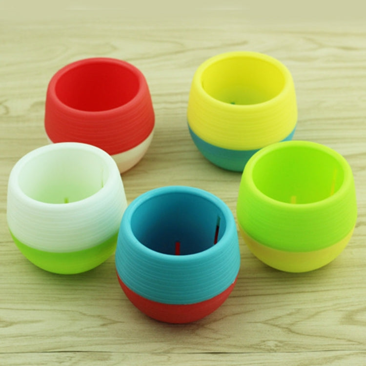 Pots de Fleurs Mini Ronds en Plastique Colorés Décoration Jardin Maison Bureau Pépinière Pot de Fleur avec Réservoir d'Eau, Livraison Couleur Aléatoire, Pot de Fleur 3