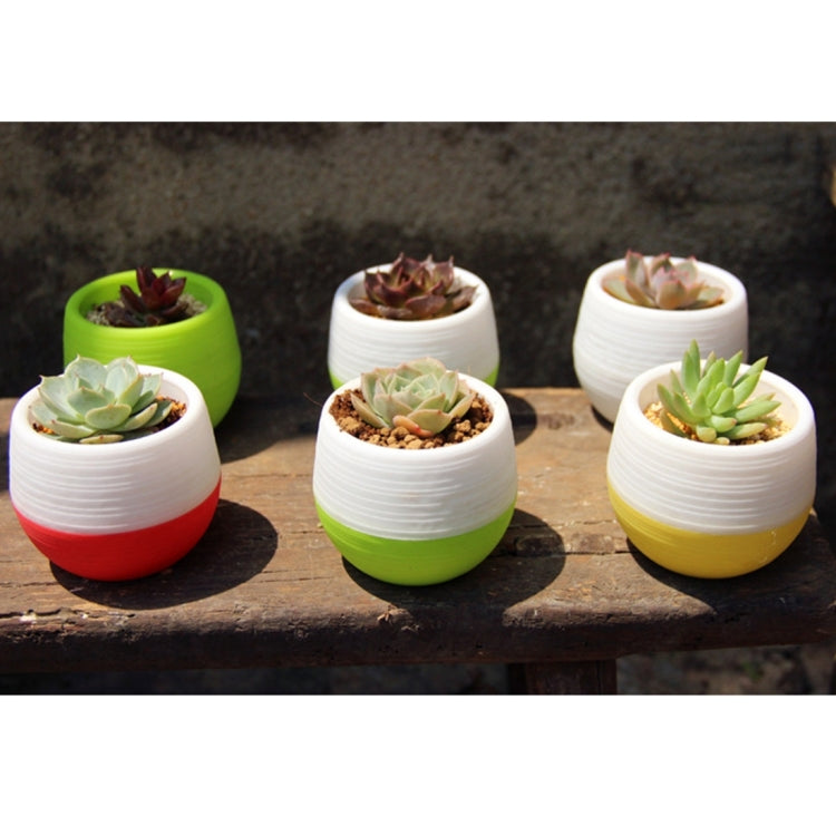 Pots de Fleurs Mini Ronds en Plastique Colorés Décoration Jardin Maison Bureau Pépinière Pot de Fleur avec Réservoir d'Eau, Livraison Couleur Aléatoire, Pot de Fleur 3