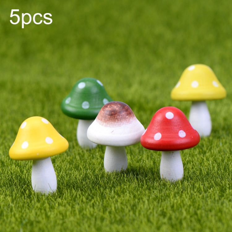 5pcs Champignons en Bois Woody Mini Champignons Décoration Artisanat Ornements Micro-paysage Accessoires Ornements Multi-viande, Livraison Couleur Aléatoire, Ornements Mini Champignons
