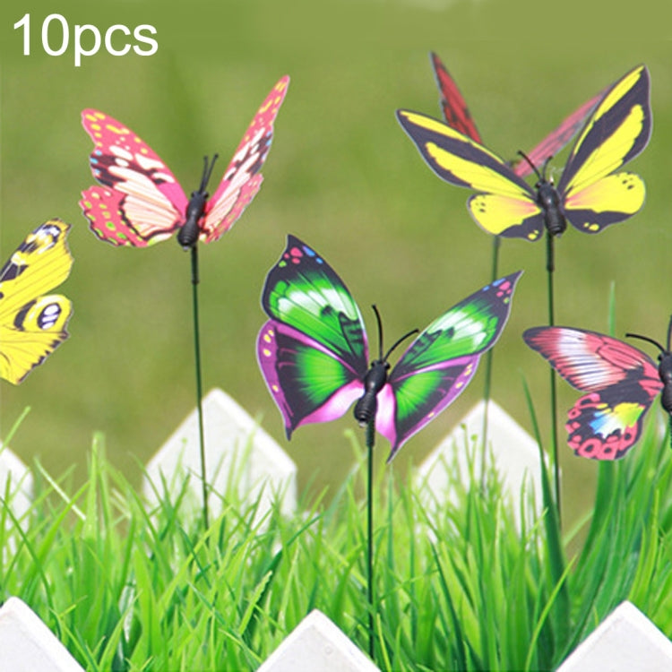 10pcs Papillons Colorés Ornement de Jardin Décoration de Pot de Fleurs Bâton Papillon Décoration de Jardin Simulation Papillon, Livraison Couleur Aléatoire, Ornements Papillons Colorés